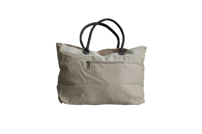 Beige Beach Bag with Sea Horse Print - BuyAbility