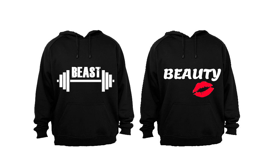 GYM Beast & Beauty - Couples Hoodies (1 Set) - BuyAbility South Africa