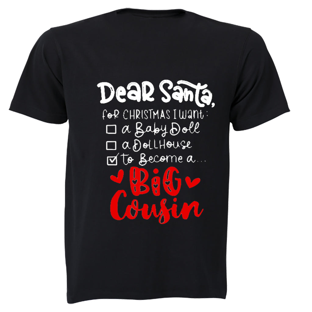 Become A Big Cousin - Christmas - Kids T-Shirt - BuyAbility South Africa