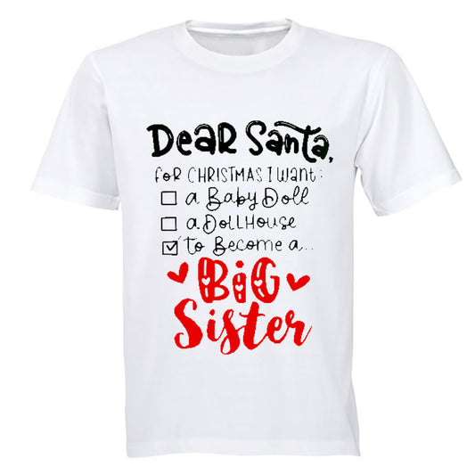 Become A Big Sister - Christmas - Kids T-Shirt - BuyAbility South Africa