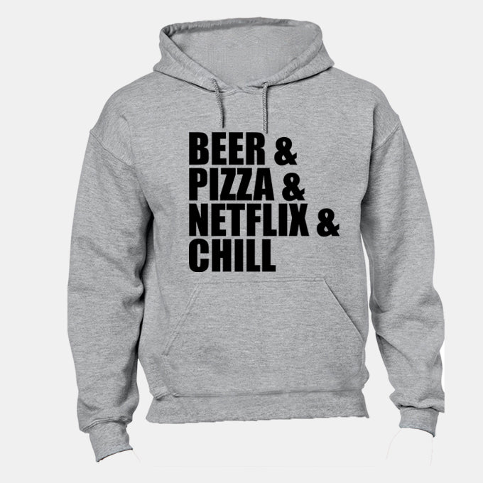 Beer & Pizza & Netflix & Chill - Hoodie - BuyAbility South Africa