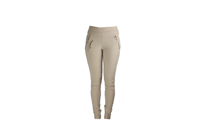 Ladies Long Beige Stretch Pants - BuyAbility