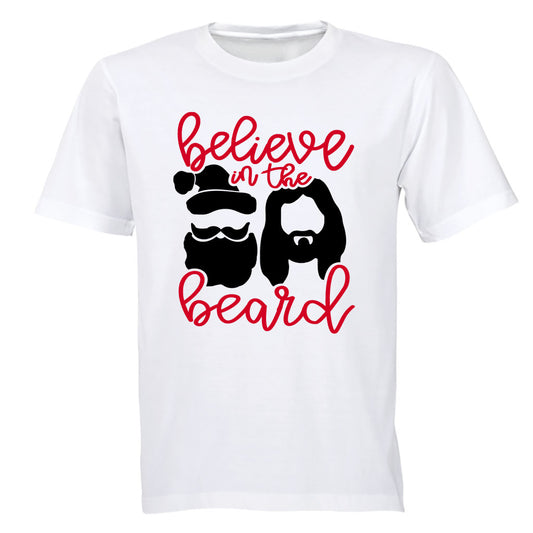 Believe in the Beard - Christmas - Adults - T-Shirt - BuyAbility South Africa