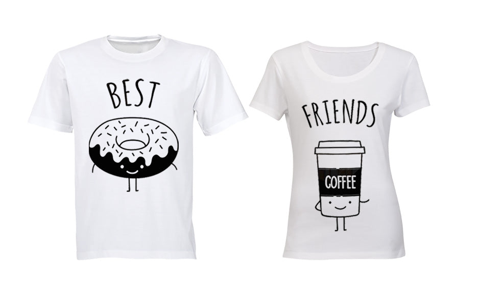 Best Friends - Doughnut & Coffee - Couples Tees - BuyAbility South Africa