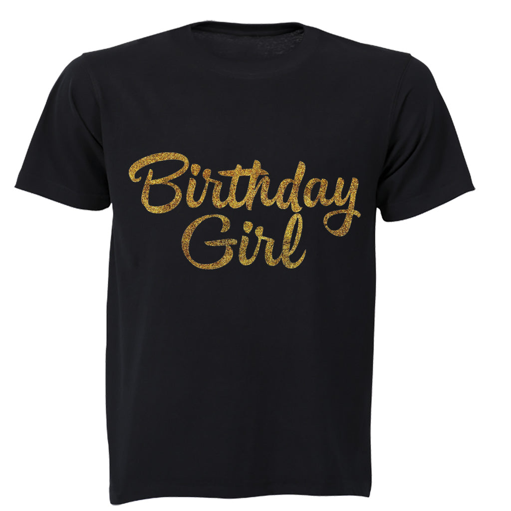 Birthday Girl - Glitter Gold - Kids T-Shirt - BuyAbility South Africa