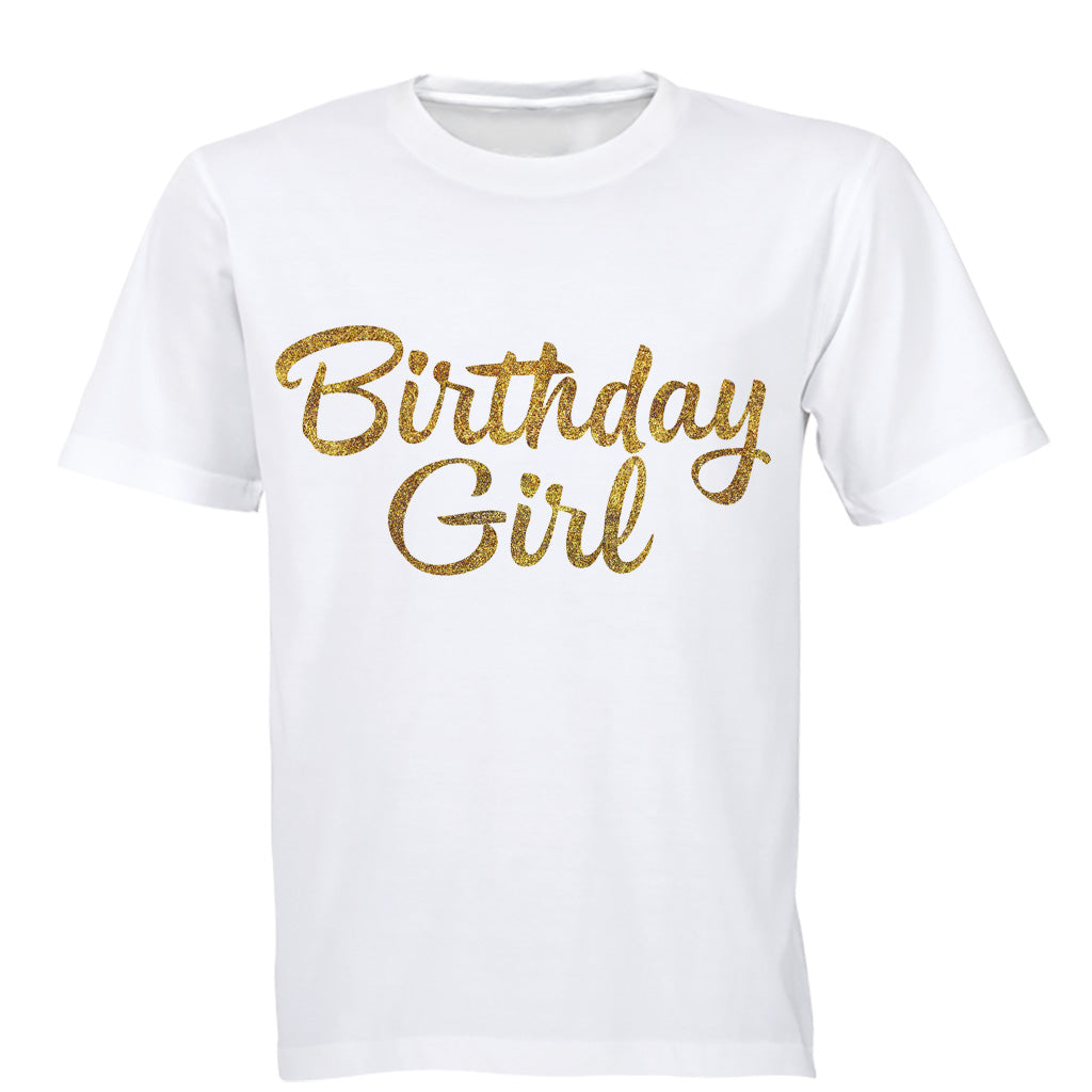 Birthday Girl - Glitter Gold - Kids T-Shirt - BuyAbility South Africa