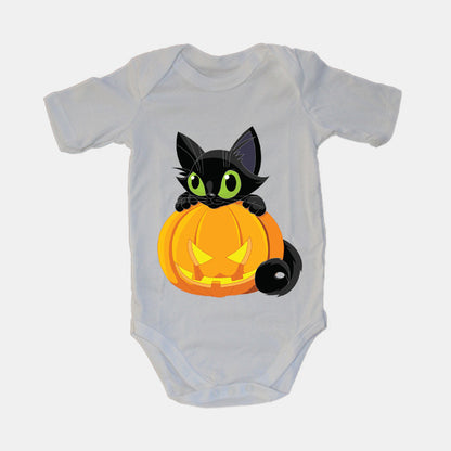 Black Cat - Halloween - Baby Grow
