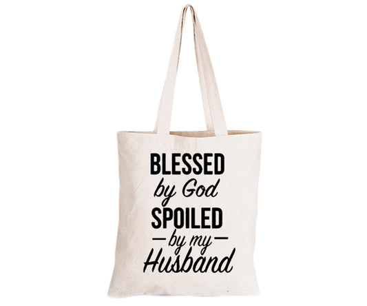 Blessed by God, Spoiled by my Husband - Eco-Cotton Natural Fibre Bag - BuyAbility South Africa