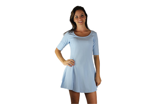 Light Blue Dress with Sleeves - BuyAbility