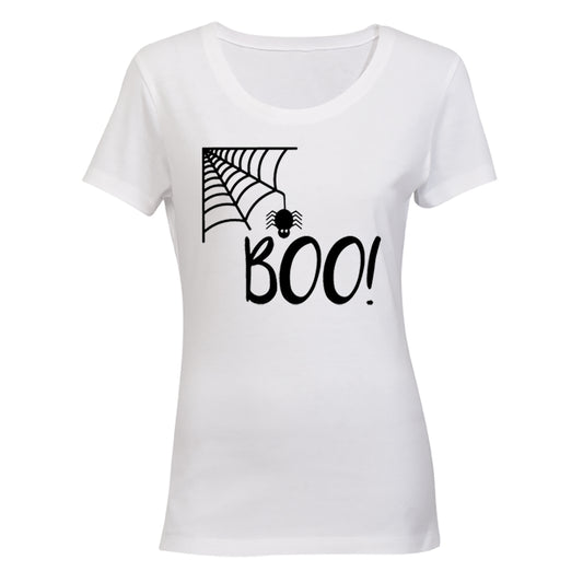 Boo! Spiderweb - Halloween - Ladies - T-Shirt - BuyAbility South Africa