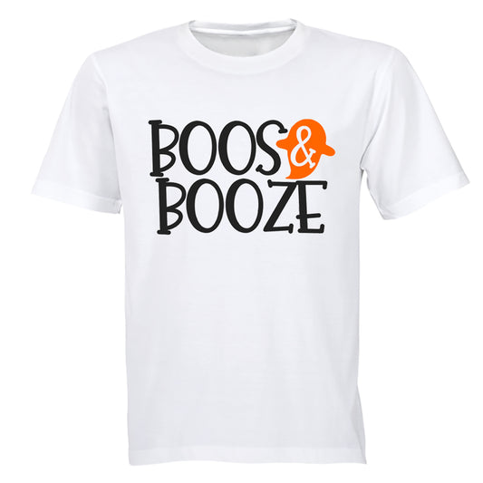 Boos and Booze - Halloween - Adults - T-Shirt - BuyAbility South Africa