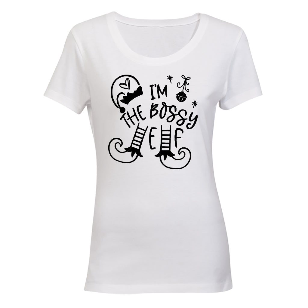 The Bossy Elf - Christmas - Ladies - T-Shirt - BuyAbility South Africa