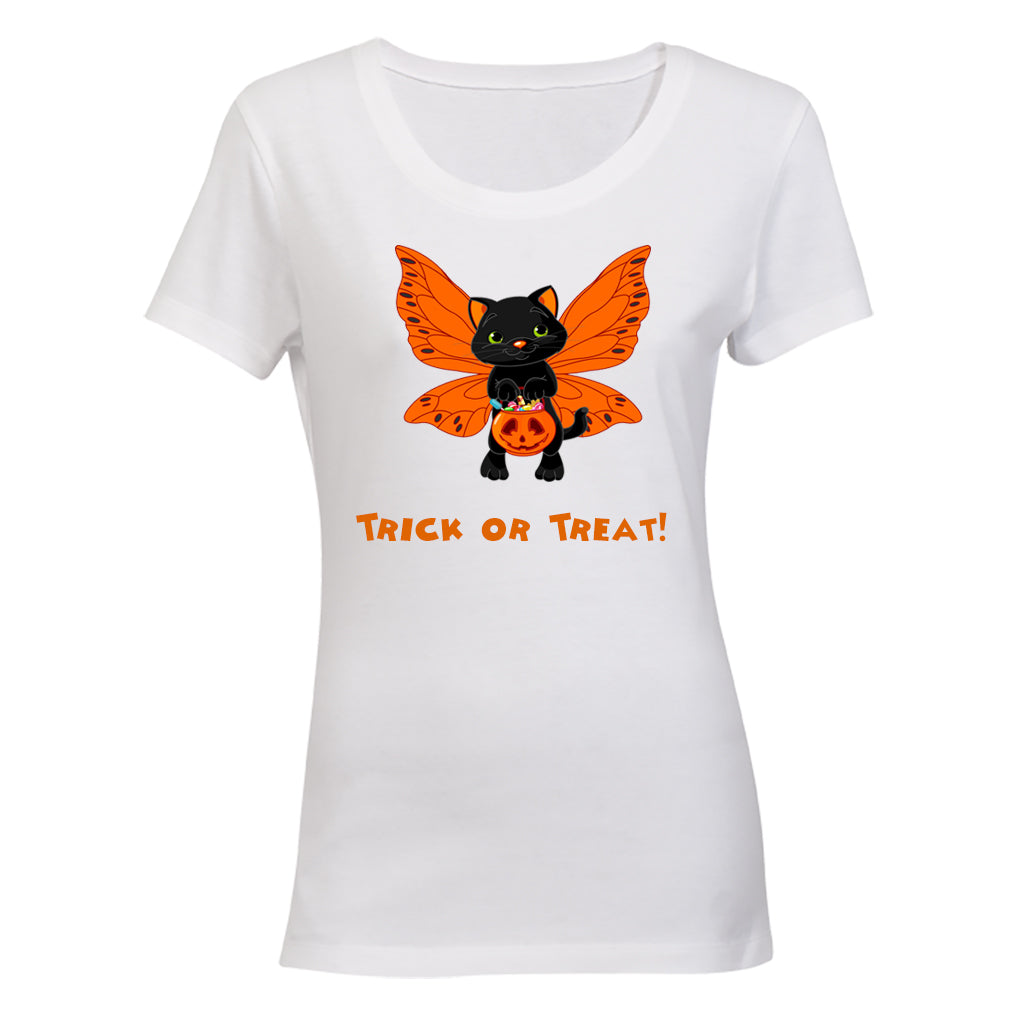 Butterfly Cat - Halloween - Ladies - T-Shirt - BuyAbility South Africa