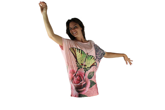 Pink Butterfly Top with Sparkle - BuyAbility