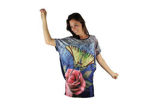 Navy Blue Butterfly Top with Sparkle - BuyAbility