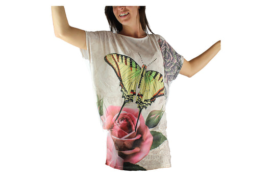 White Butterfly Top with Sparkle - BuyAbility