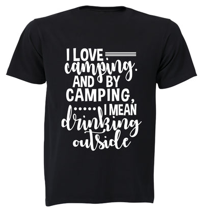 Camping - Drinking Outside - Adults - T-Shirt - BuyAbility South Africa