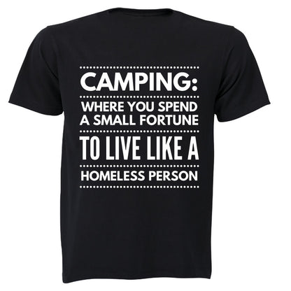 Camping - Small Fortune - Adults - T-Shirt - BuyAbility South Africa
