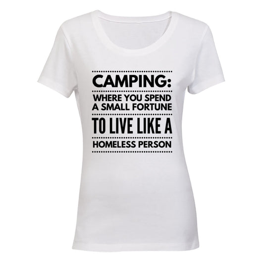 Camping - Small Fortune - Ladies - T-Shirt - BuyAbility South Africa