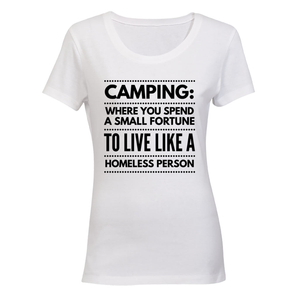 Camping - Small Fortune - Ladies - T-Shirt - BuyAbility South Africa