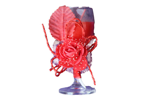 Mini Wine Glass Scented Candles, Red with Cherry Aroma - BuyAbility