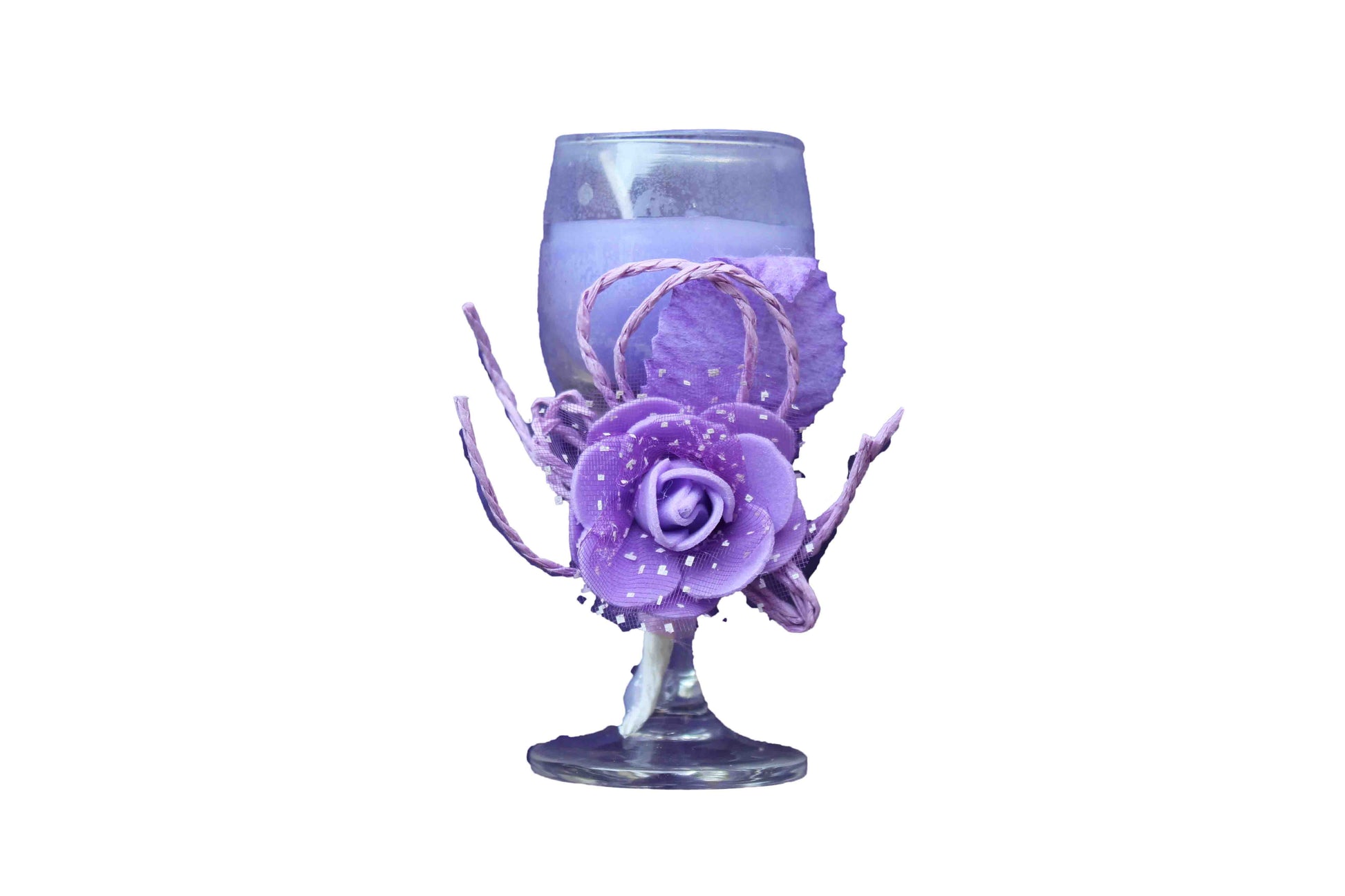 Mini Wine Glass Scented Candles, Purple with Lavender Aroma - BuyAbility