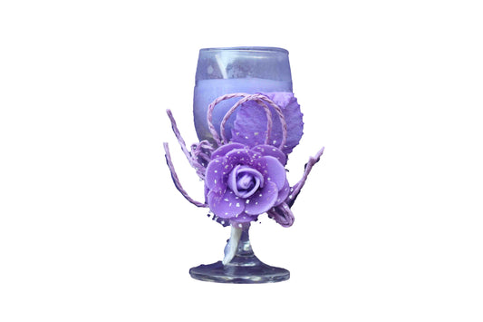 Mini Wine Glass Scented Candles, Purple with Lavender Aroma - BuyAbility