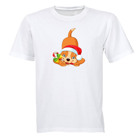 Christmas Candy Cane Dog - Kids T-Shirt - BuyAbility South Africa