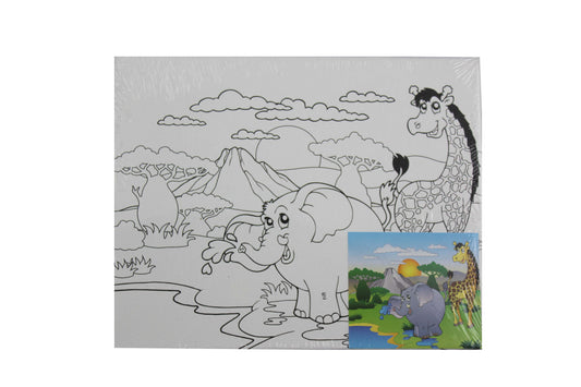 Elephant and Giraffe - Canvas Painting Activity - BuyAbility South Africa