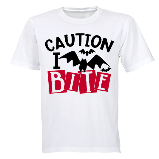 Caution, I Bite - Halloween - Kids T-Shirt - BuyAbility South Africa