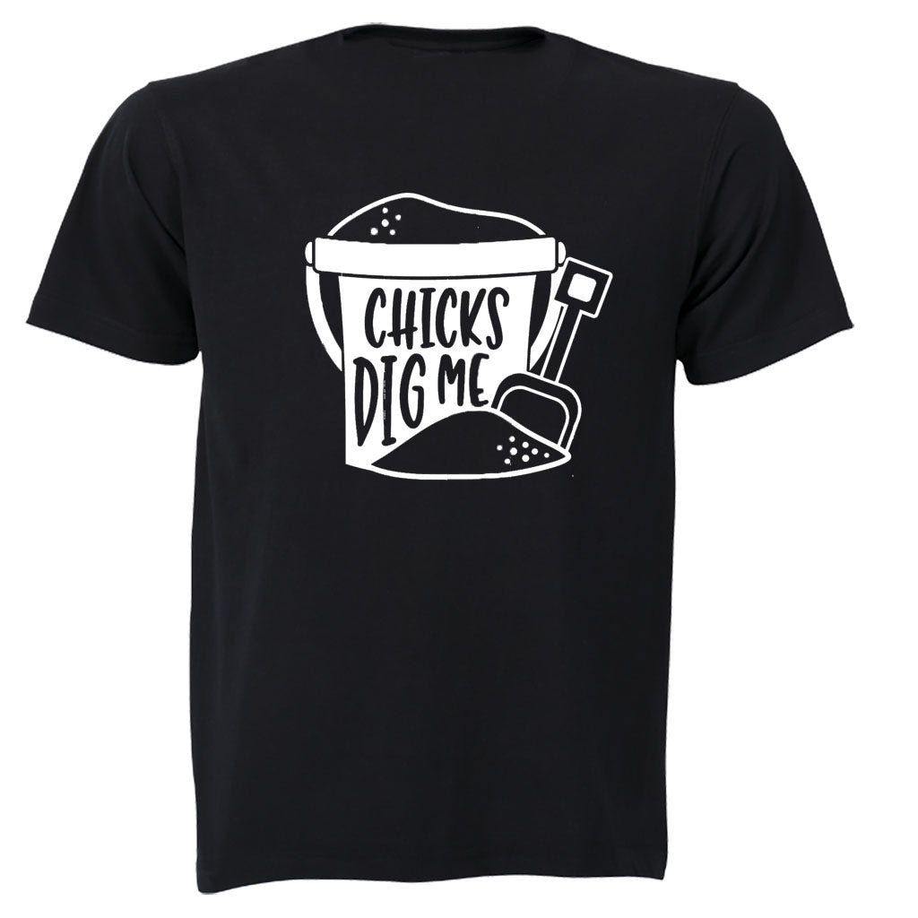 Chicks Dig Me - Bucket + Spade - Kids T-Shirt - BuyAbility South Africa