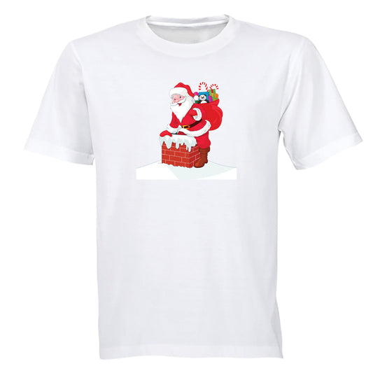 Chimney Santa - Christmas - Kids T-Shirt - BuyAbility South Africa