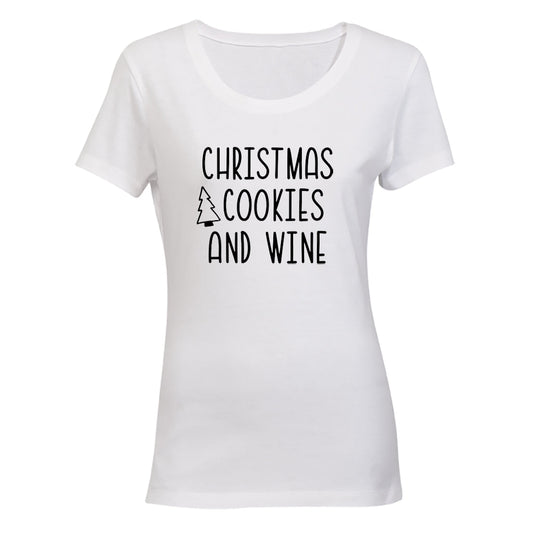 Cookies & Wine - Christmas - Ladies - T-Shirt - BuyAbility South Africa