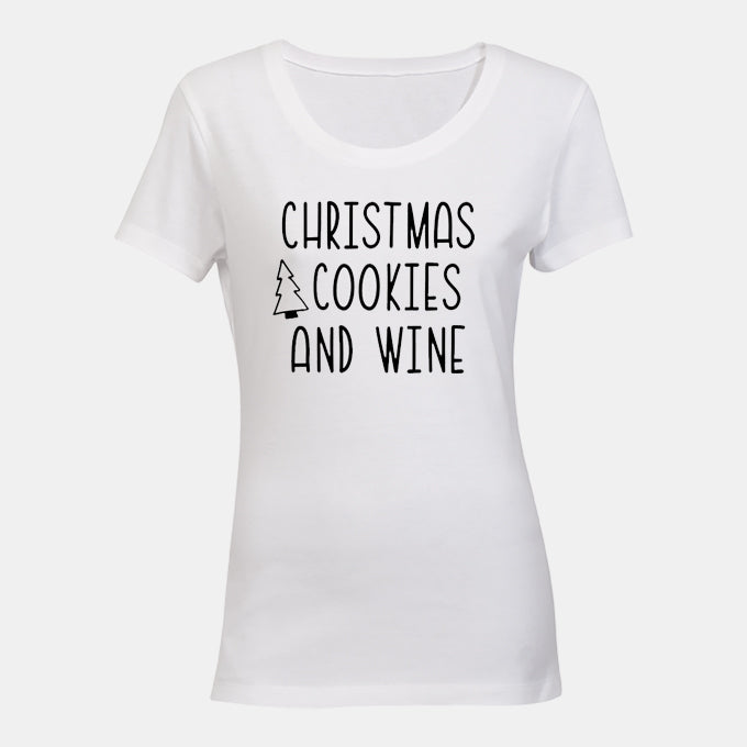 Christmas Cookies and Wine - Ladies - T-Shirt