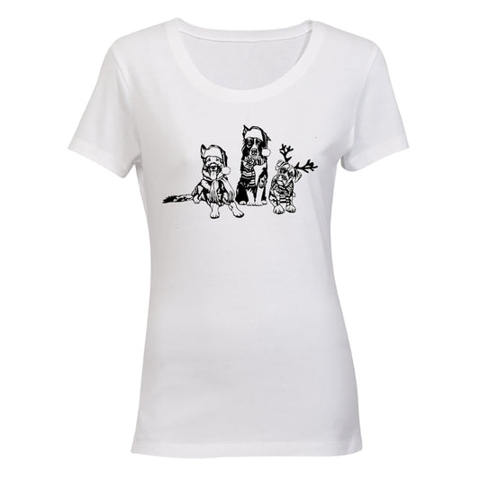 Christmas Dogs - Ladies - T-Shirt - BuyAbility South Africa