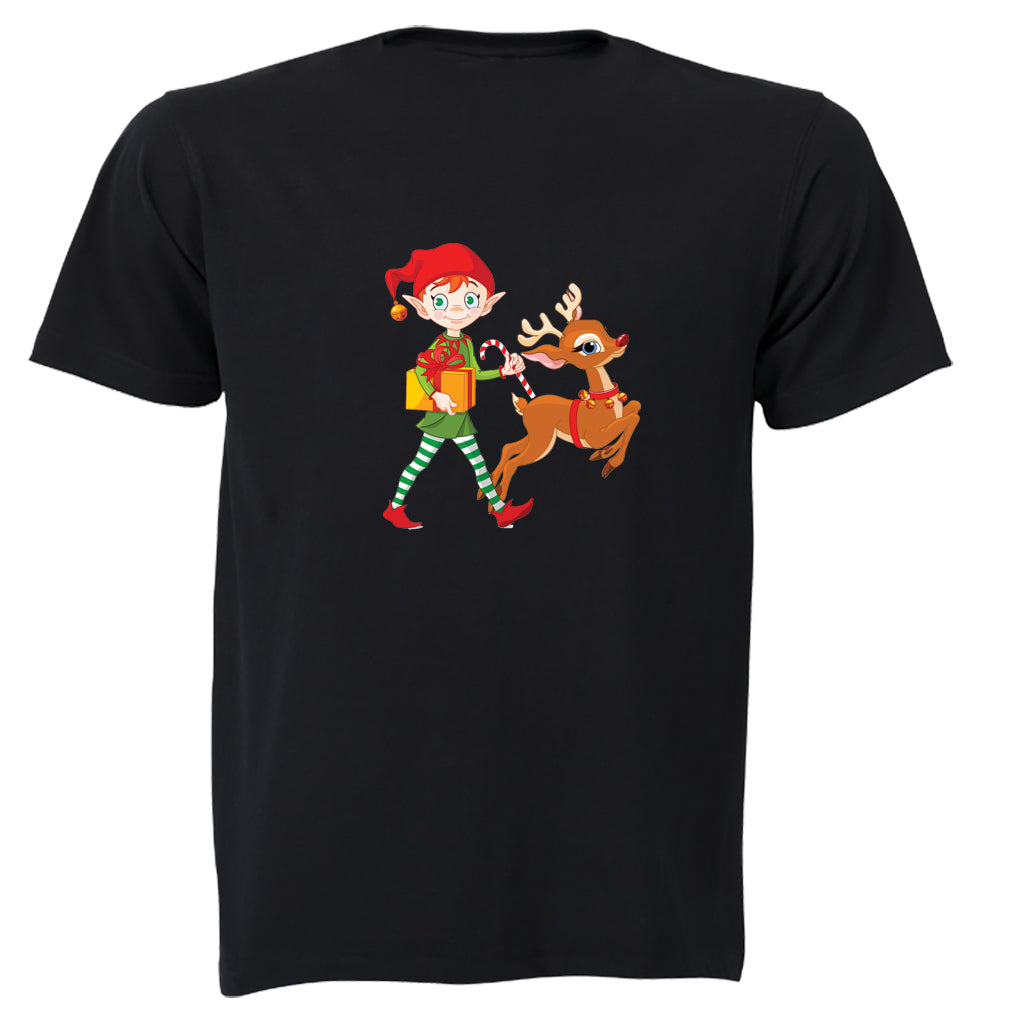 Christmas Elf & Reindeer - Kids T-Shirt - BuyAbility South Africa
