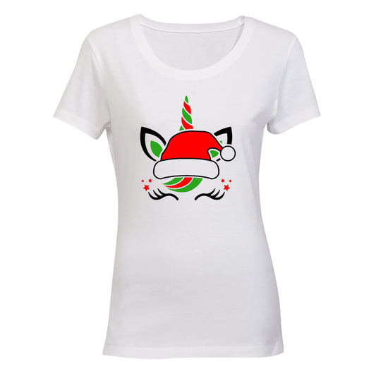 Christmas Hat Unicorn - Ladies - T-Shirt - BuyAbility South Africa