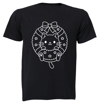 Christmas Kitten Wreath - Kids T-Shirt - BuyAbility South Africa