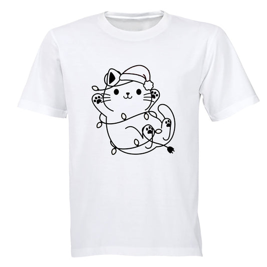 Christmas Lights Kitten - Kids T-Shirt - BuyAbility South Africa