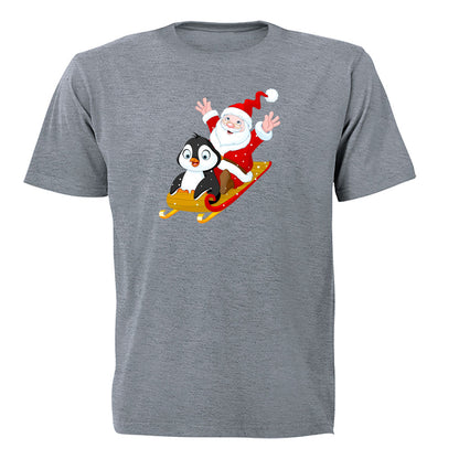 Christmas Penguin with Santa - Kids T-Shirt - BuyAbility South Africa