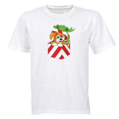 Christmas Puppy Gift - Kids T-Shirt - BuyAbility South Africa
