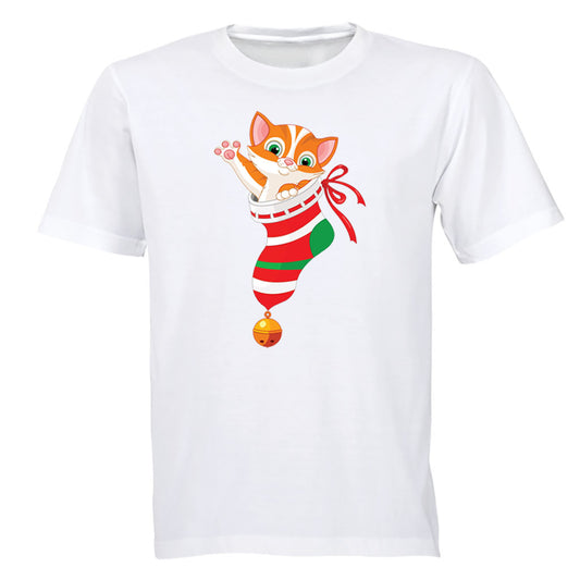 Christmas Stocking Kitten - Kids T-Shirt - BuyAbility South Africa