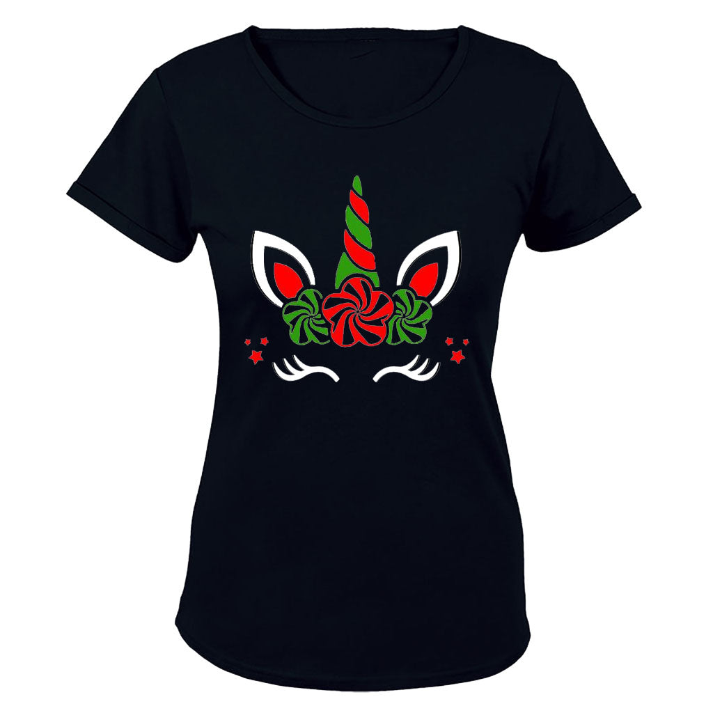 Colourful Christmas Unicorn - Ladies - T-Shirt - BuyAbility South Africa
