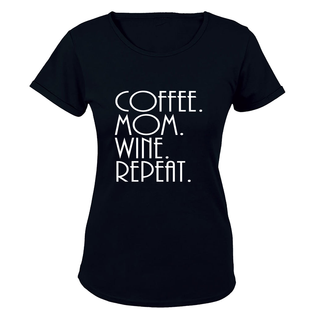 Coffee. Mom. Wine. Repeat - Ladies - T-Shirt - BuyAbility South Africa