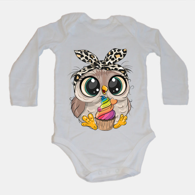 Cupcake Headband Owl - Baby Grow