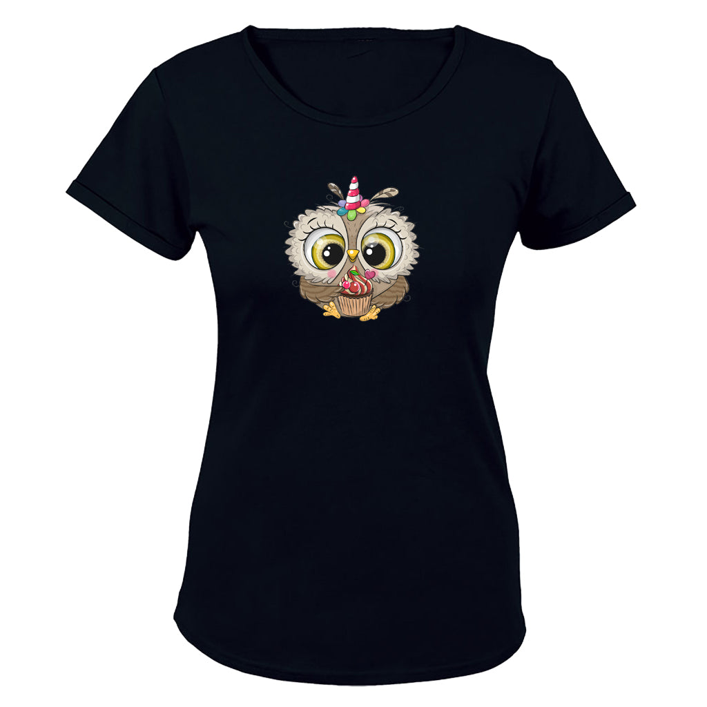 Cupcake Owl - Ladies - T-Shirt - BuyAbility South Africa