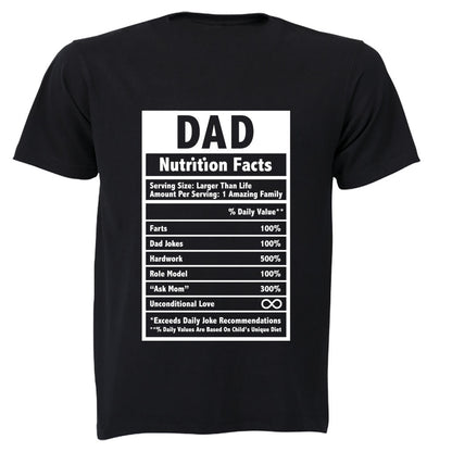 DAD - Nutrition Facts - Adults - T-Shirt - BuyAbility South Africa