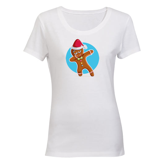 Dancing Christmas Gingerbread Man - Ladies - T-Shirt - BuyAbility South Africa
