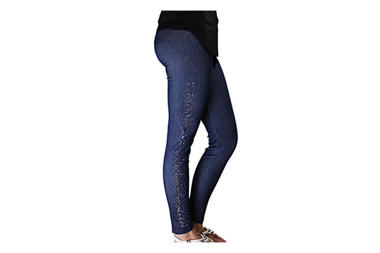 Dark Blue Jeggings With Sparkle - BuyAbility