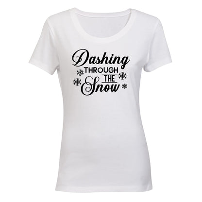 Dashing Through The Snow - Christmas - Ladies - T-Shirt - BuyAbility South Africa